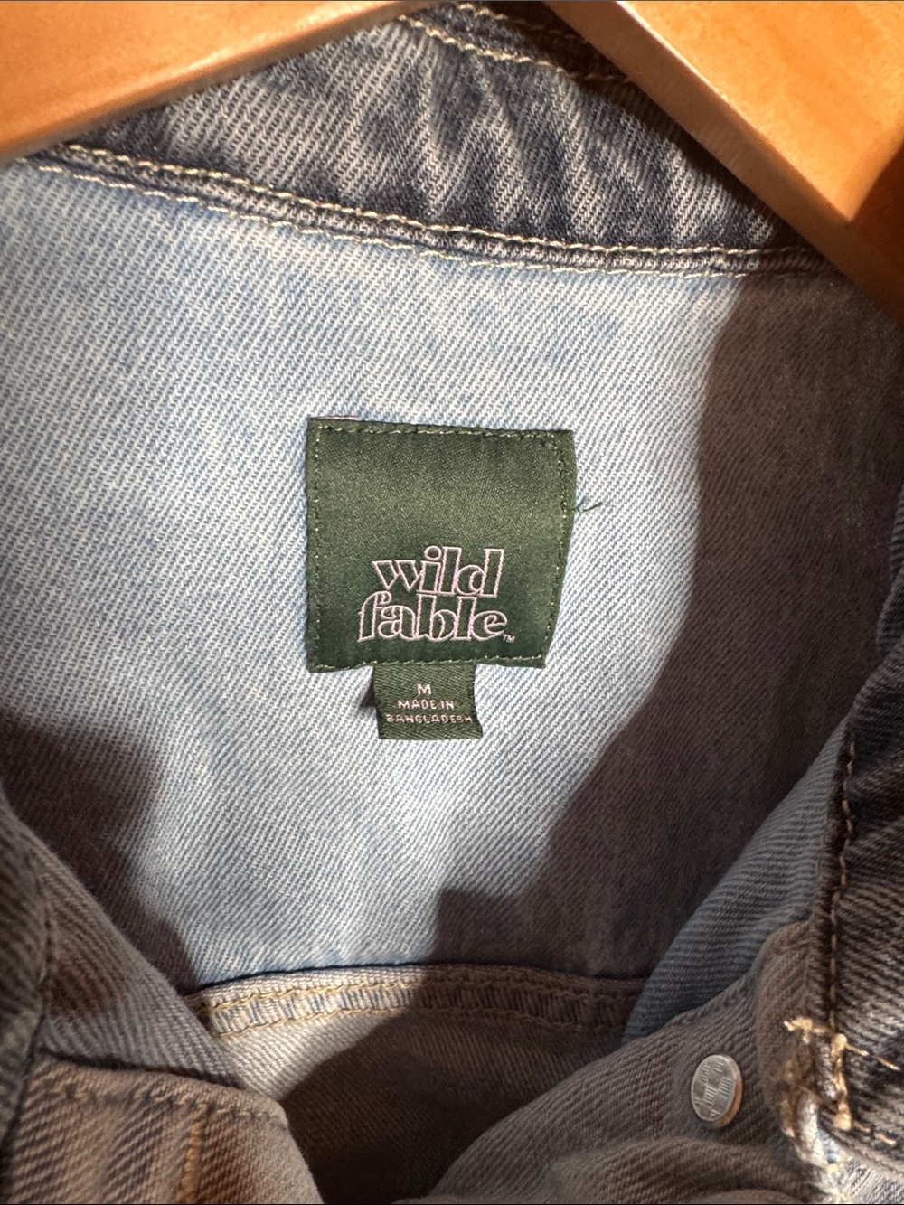 Wild Fable Colorblock Denim Jacket Cropped Blue Medium - Picture 5 of 8